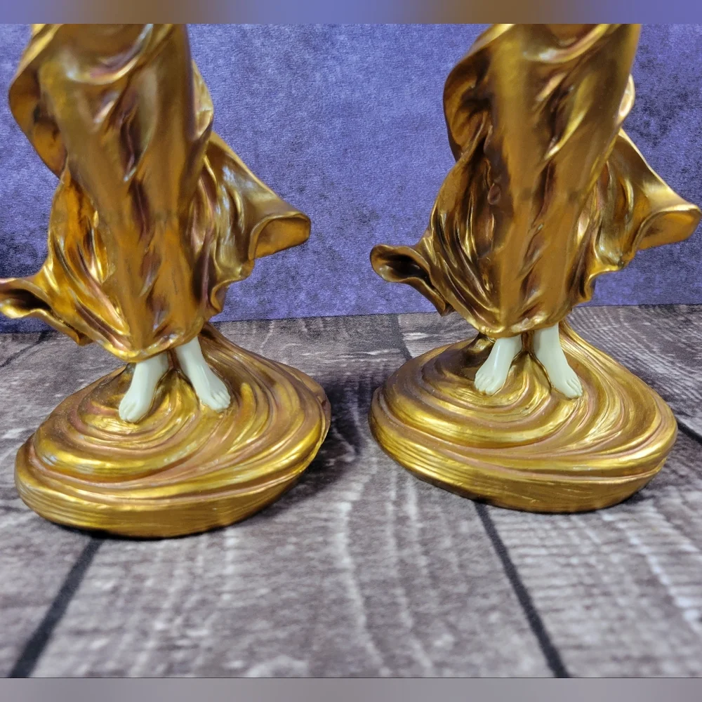2 Veronese Fairy Holding Candlestick Holder 13‎ 1/8 Inches Tall